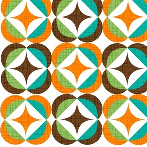 Retro Atomic Modern Starburst Shapes Mid-Century Modern Pattern