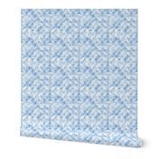 palm leaves truchet - light blue small scale