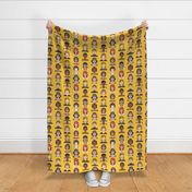 Women Faces - Fashion Design on Yellow / Large Scale