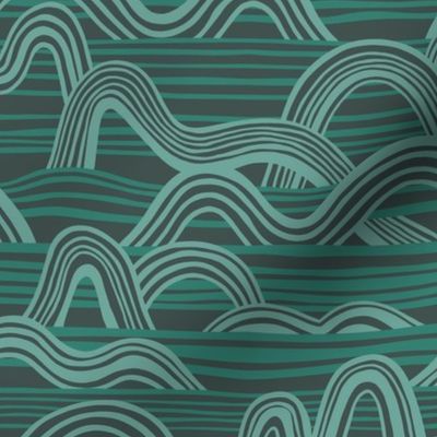 Ocean Waves (9") - green