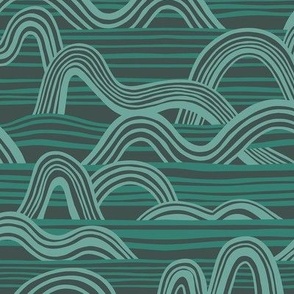 Ocean Waves (9") - green