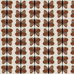 Color Drop Butterfly Moth Abstract Modern Subtle Light Eagle Ivory White DBDBD0 Cinnamon Red 6F422B Bark Brown 6E6250 Mocha Brown 957663 and Graphite Black Gray 11161E
