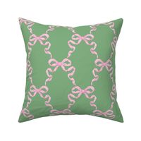 Hannah Ribbon Trellis Pink on Green