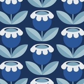Floral in Ceramic-Blue Medium