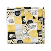 Grandma Bear//Yellow - Wholecloth Cheater Quilt 