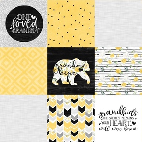 Grandma Bear//Yellow - Wholecloth Cheater Quilt 