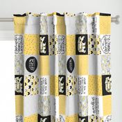 Grandma Bear//Yellow - Wholecloth Cheater Quilt - Rotated 