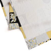 Grandma Bear//Yellow - Wholecloth Cheater Quilt - Rotated 