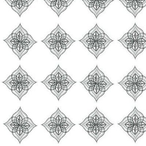 Black and White Global Inspired Diamond Shape, tile