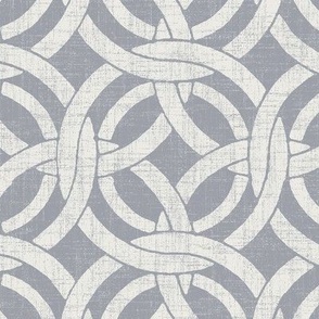 medium lattice circle on gray linen