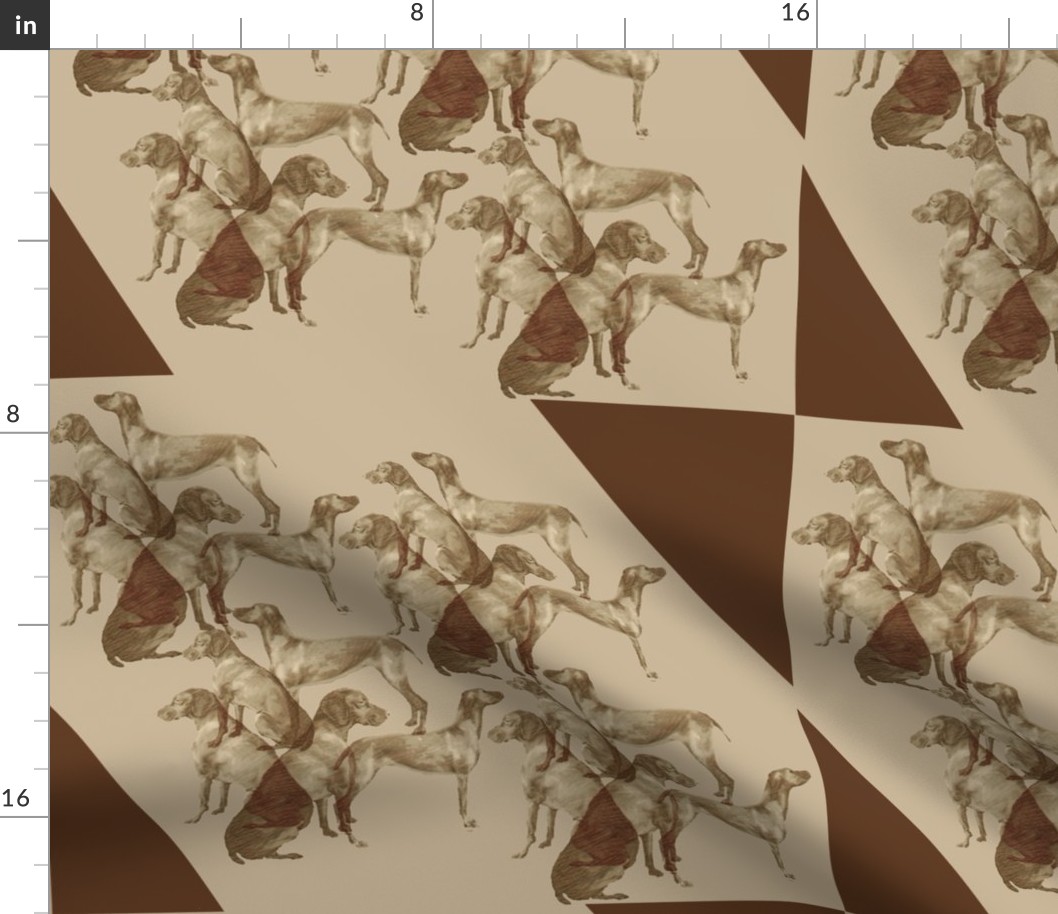 Vizsla stencil fabric