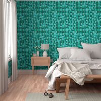 Teal and green scale-like pattern with an aquatic feel.