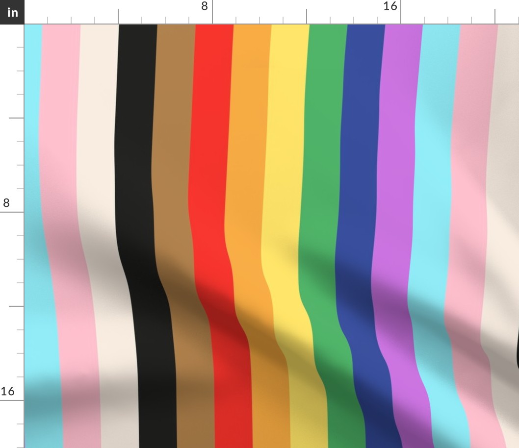 LGBTQ queer stripes rainbow pride flag vertical  LARGE