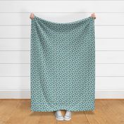 White Chalk Bunny Floral on Teal - tiny