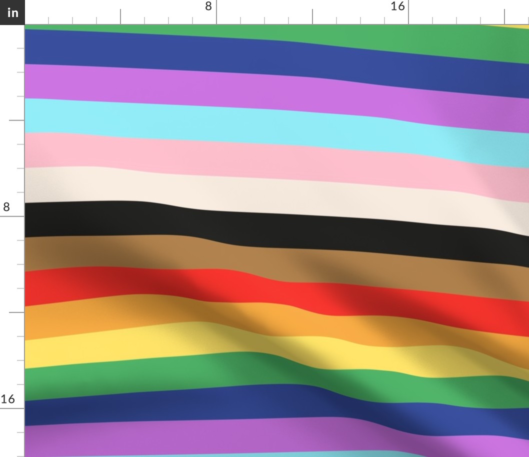 LGBTQ queer stripes rainbow pride flag horizontal LARGE