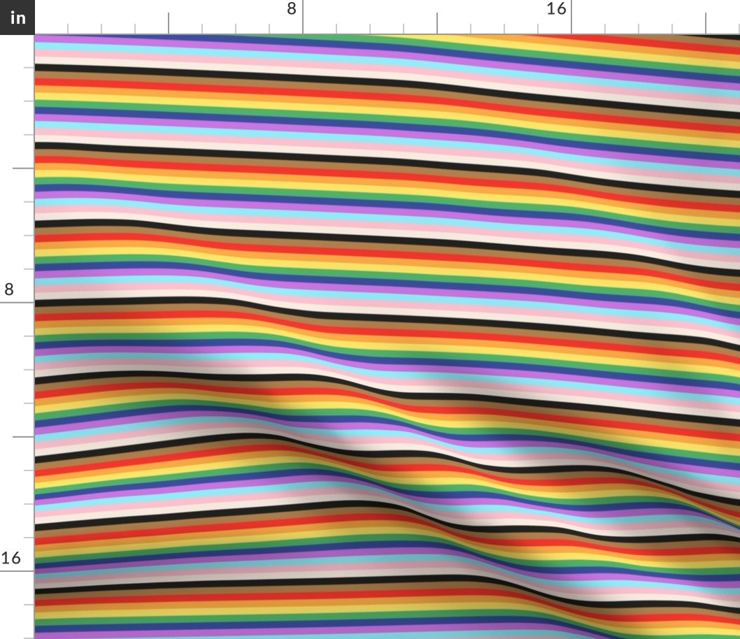 LGBTQ queer stripes rainbow pride flag horizontal small