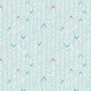 joyful rainbow herringbone knit texture on  SEAFOAM
