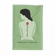 International Women’s Day Wall Hangings Tattoo Rose green