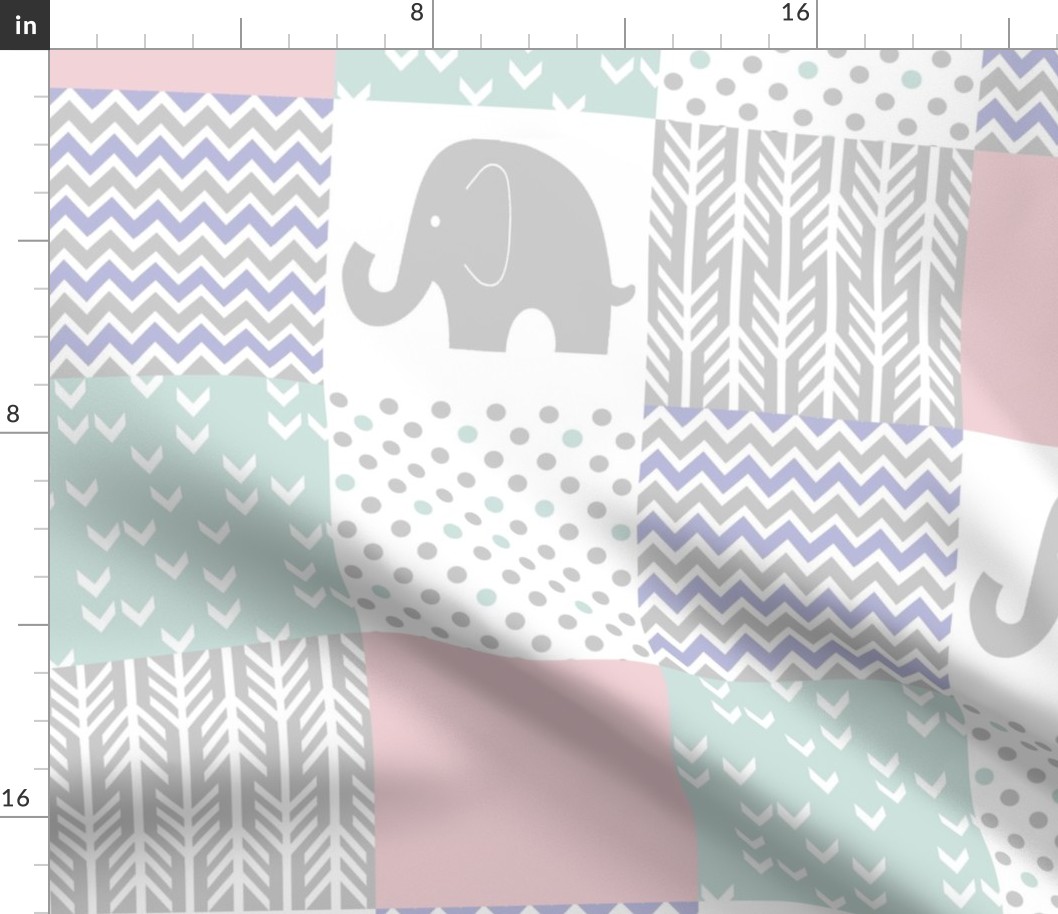 Elephant Patchwork Blanket