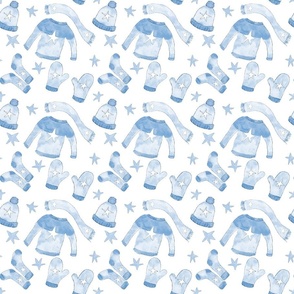 Winter Woolies Watercolor Blue White [small]