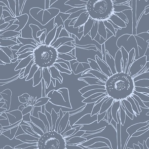 Sunflower Wall Blue on Cool Gray