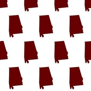  Alabama silhouettes - maroon on white - ELH