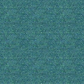 Sideways faux teal herringbone tweed