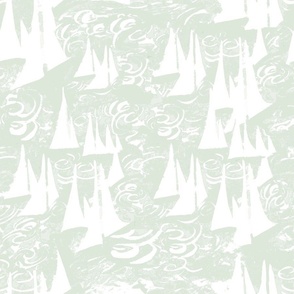 nautical coastal ocean sailboats light green white