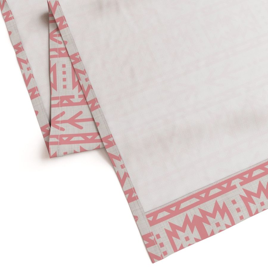 Pink Aztec on Linen for Crib Sheet