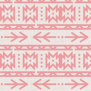 Pink Aztec on Linen for Crib Sheet