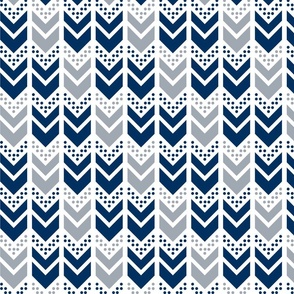 Navy Blue and Gray Arrows and Dots for Sheet