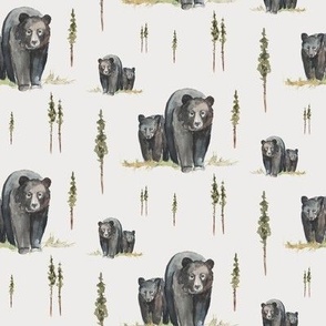 Rustic Bear and Pine Trees