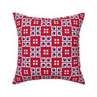 Jubilee Red, White & Blue Squares 4 inch