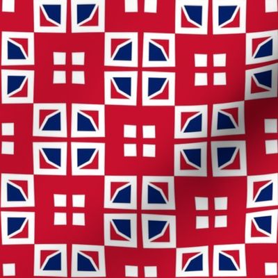 Jubilee Red, White & Blue Squares 4 inch
