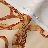 Stirrups and Straps Pattern Play, Cream and Cognac 