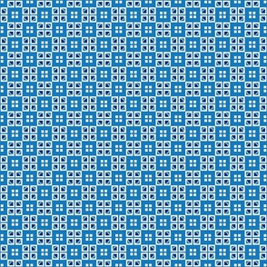 Jubilee White & Blue Geometric Squares 2 inch