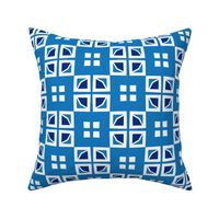 Jubilee White & Blue Geometric Squares 6 inch