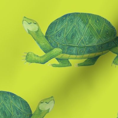 Turtle Walk on Lime - Medium