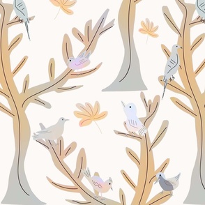 oiseaux dans les arbres
