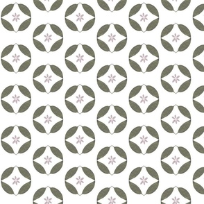 Leaf Geometric in Olive Green - Retro