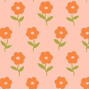 70s florals - orange & pink