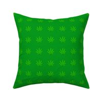 Green Repeating Pot Pattern, Marijuana Leaves, 420 - Medium 