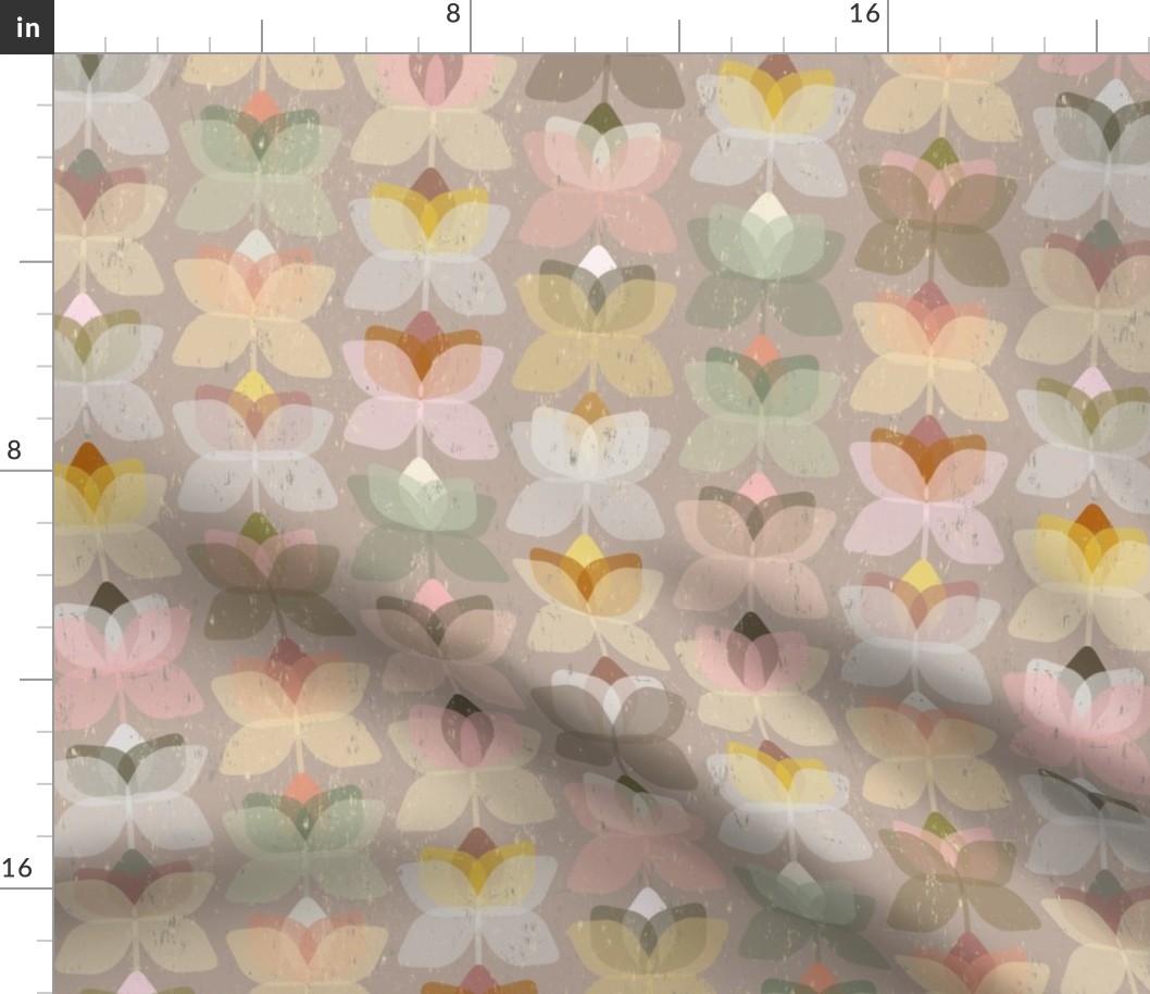 geometric beauty muted-colored flowers - medium