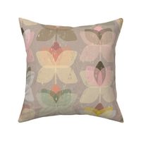 geometric beauty muted-colored flowers - large