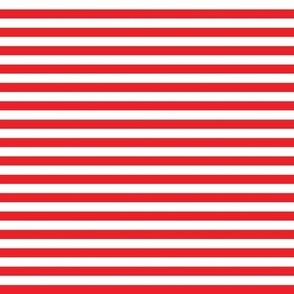 Quarter inch horizontal red and white stripe