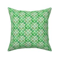  grass green geometric with emerald and sage green,  circle lock pattern made from watercolour art