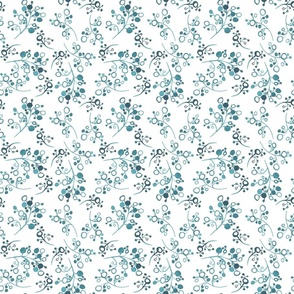 Turquoise Abstract Berries (White)