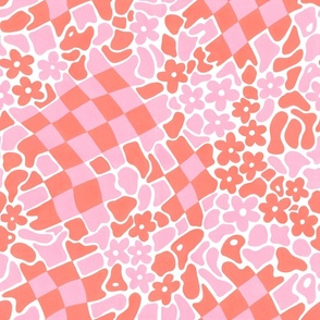 retro_abstract_checkers_orange_pink