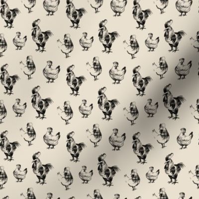 Chicken pencil drawing pattern