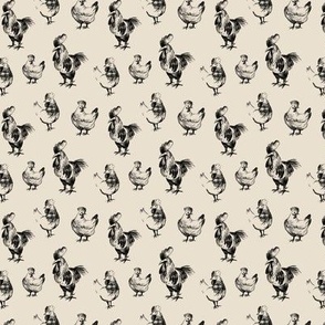 Chicken pencil drawing pattern